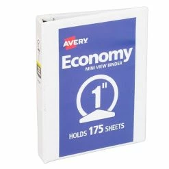 Promo 👍 Binders Avery 1" Economy 3-Ring Mini Binder, White (05806) ✔️