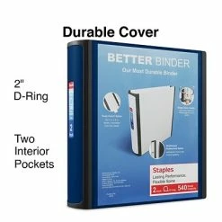 Best deal 😉 Staples Binders Better 2" 3 Ring View Binder With D-Rings, Navy Blue (24067) 🧨