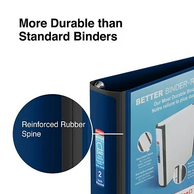 Best deal 😉 Staples Binders Better 2" 3 Ring View Binder With D-Rings, Navy Blue (24067) 🧨 - Image 4