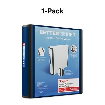 Best deal 😉 Staples Binders Better 2" 3 Ring View Binder With D-Rings, Navy Blue (24067) 🧨 - Image 6