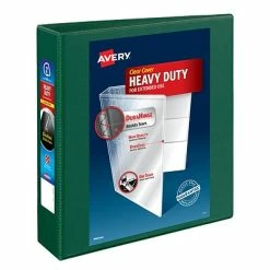 Buy 🔔 Binders Avery Heavy-Duty View Binder, 2" One Touch Rings, 540 Sheet Capacity, DuraHinge, Green (79683) 🧨