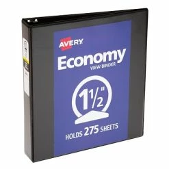 Wholesale 🛒 Binders Avery Economy 1 1/2" 3-Ring View Binder, Black (5725) 👏