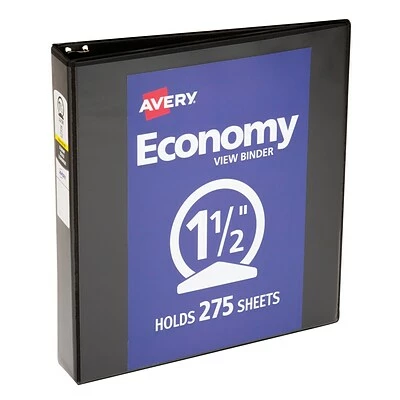 Wholesale 🛒 Binders Avery Economy 1 1/2" 3-Ring View Binder, Black (5725) 👏