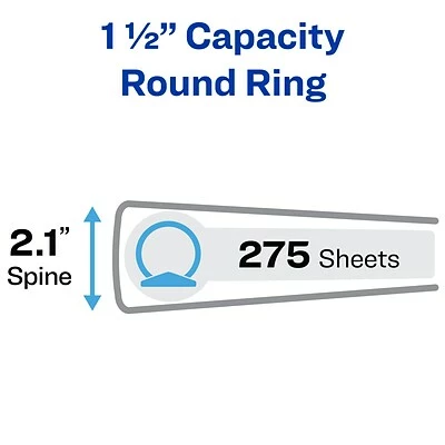 Wholesale 🛒 Binders Avery Economy 1 1/2" 3-Ring View Binder, Black (5725) 👏 - Image 2