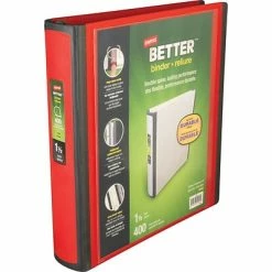 Hot Sale 🌟 Staples Binders Better 1-1/2" 3 Ring View Binder With D-Rings, Red (18369) 👏