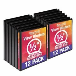 Best Pirce 🔔 Samsill Economy 1/2" 3-Ring View Binders, Black, 12/Pack (I08510C) ⌛