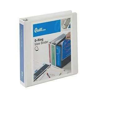 Wholesale ⌛ Binders Quill Brand® Standard 1-1/2" 3 Ring View Binder With D-Rings, White (7321513) ⭐