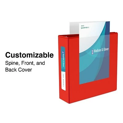 Discount ⌛ Staples Binders Heavy Duty 1" 3 Ring View Binder With D-Rings, Red (ST56295-CC) 🌟 - Image 2