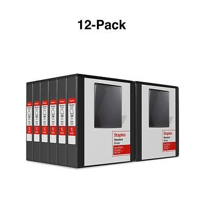 Promo ✔️ Staples Staples® Round Ring View Binders Standard 1.5" 3 Ring View Binder With D-Rings, Black, 12/Pack (26437CT) 🤩 - Image 6