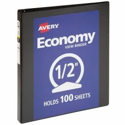 Discount 😉 Binders Avery Economy 1/2" 3-Ring View Binder, Black (05705) 🛒