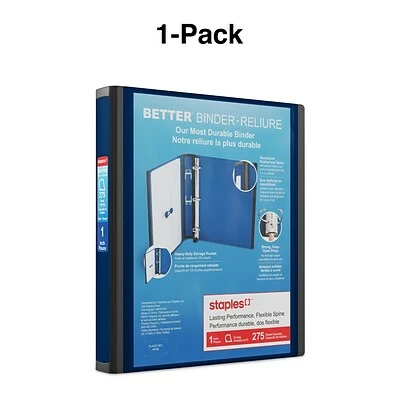 Hot Sale ✨ Staples Binders Better 1" 3 Ring View Binder With D-Rings, Navy Blue (24048) 🤩 - Image 6