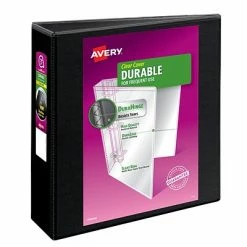Discount 😉 Binders Avery Durable Standard 3" 3-Ring View Binder, Black (17041) 🔔