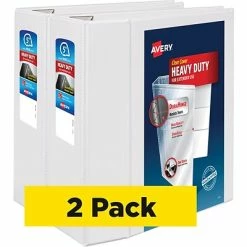 Wholesale 🥰 Binders Avery Heavy Duty 5" 3-Ring View Binder, White, 2/Pack (79106CT) 🤩