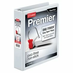 Outlet 🔔 Binders Cardinal Premier Easy Open ClearVue 1 1/2" Slant-D 3-Ring View Binder, White (CRD10310) 🎉