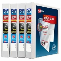 Best Sale ๐คฉ Binders Avery Heavy Duty 1" 3-Ring Non-Stick View Binder, White, 4/Pack (79780) ๐ฏ