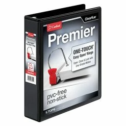 Buy ✨ Binders Cardinal Premier Easy Open ClearVue 3" Slant-D 3-Ring View Binder, Black (CRD10331) ✔️