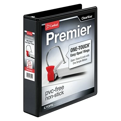 Buy ✨ Binders Cardinal Premier Easy Open ClearVue 3" Slant-D 3-Ring View Binder, Black (CRD10331) ✔️