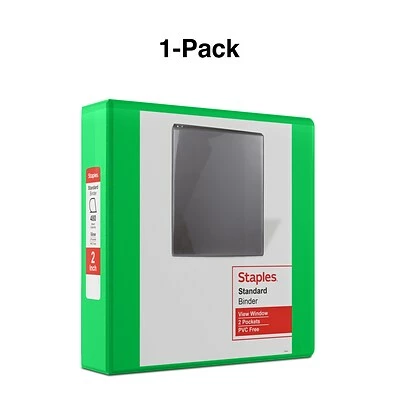Cheap ⌛ Staples Binders Standard 2" 3 Ring View Binder With D-Rings, Green (55433) 😍 - Image 6