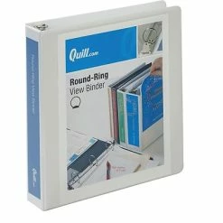 Promo ๐งจ Binders Quill Brandยฎ Standard 1-1/2" 3 Ring View Binder, White (72215WE) ๐