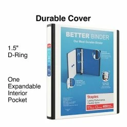 Coupon โจ Staples Binders Better 1-1/2" 3 Ring View Binder With D-Rings, White (24061) ๐งจ