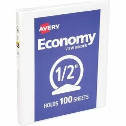 Brand new ๐ Binders Averyยฎ Economy Round 3-Ring View Binder, 1/2", White (5706) ๐