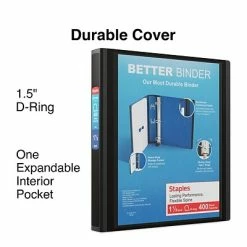 Promo 🧨 Staples Binders Better 1-1/2" 3 Ring View Binder With D-Rings, Black (24059) 😉