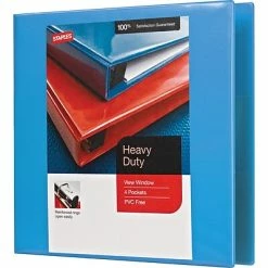Best reviews of 🛒 Staples Binders Heavy Duty 2" 3 Ring View Binder With D-Rings, Light Blue (26350) ⌛