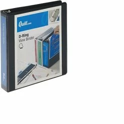 Hot Sale 🧨 Binders Quill Brand® Standard 1-1/2" 3 Ring View Binder With D-Rings, Black (7321501) 🌟