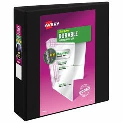 Buy 💯 Binders Avery Durable Standard 2" 3-Ring View Binder, Black (17031) 🥰