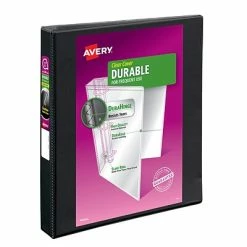 Best Sale ❤️ Binders Avery Durable Standard 1" 3-Ring View Binder, Black (09300) 🎉