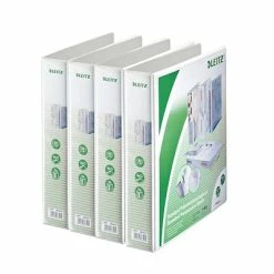 New 🎁 Leitz Premium 2.5" 4-Ring A4 Sized European View Binders, White, 4/Pack (4286PACK) ⌛