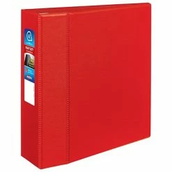 Deals 💯 Binders Avery Heavy-Duty 4" 3-Ring Non-View Binder, Red (79584) ⭐