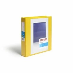 Wholesale 🎁 Staples Binders Standard 1.5" 3 Ring View Binder With D-Rings, Yellow (58652) ⌛