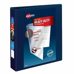 Promo 🤩 Binders Avery Heavy Duty 1 1/2" 3-Ring View Binder, Navy Blue (79805) 🎁