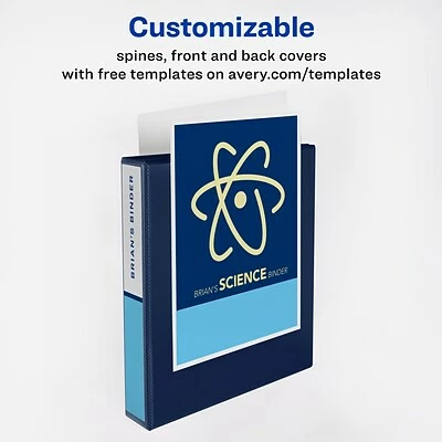 Promo 🤩 Binders Avery Heavy Duty 1 1/2" 3-Ring View Binder, Navy Blue (79805) 🎁 - Image 3