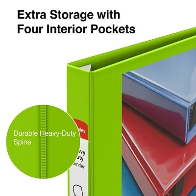 Flash Sale 🔥 Staples Binders Heavy Duty 1" 3 Ring View Binder With D-Rings, Chartreuse (ST56319-CC) 🤩 - Image 4