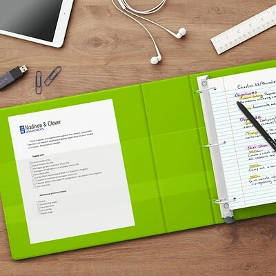 Flash Sale 🔥 Staples Binders Heavy Duty 1" 3 Ring View Binder With D-Rings, Chartreuse (ST56319-CC) 🤩 - Image 5