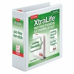 Hot Sale 🔥 Binders Cardinal® XtraLife® ClearVue™ 3" 3-Ring View Binder, White (26330) 🛒