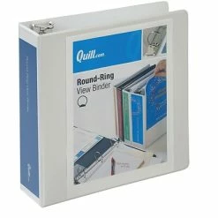 Wholesale 👍 Binders Quill Brand® Standard 3" 3 Ring View Binder, White (7223WE) 🤩