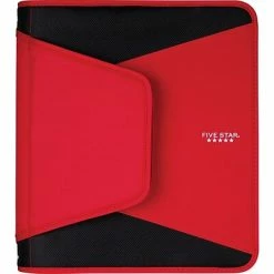 Promo ⭐ Binders Five Star 1-1/2" Tech Zipper Binder, Red (72206) 🌟