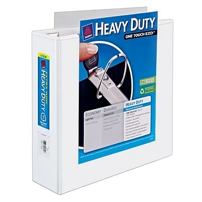 Outlet ❤️ Binders Avery Extra-Wide Heavy Duty 3" 3-Ring View Binder, White (01321) ❤️