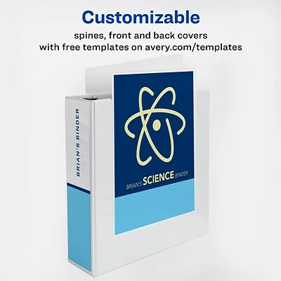 Outlet ❤️ Binders Avery Extra-Wide Heavy Duty 3" 3-Ring View Binder, White (01321) ❤️ - Image 3