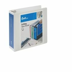 Budget 🌟 Binders Quill Brand® Standard 3" 3 Ring View Binder With D-Rings, White (7320313) 😀