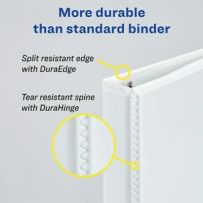 Outlet ❤️ Binders Avery Extra-Wide Heavy Duty 3" 3-Ring View Binder, White (01321) ❤️ - Image 4