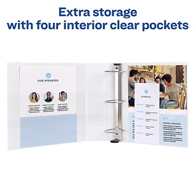 Outlet ❤️ Binders Avery Extra-Wide Heavy Duty 3" 3-Ring View Binder, White (01321) ❤️ - Image 6