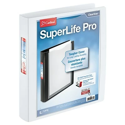 Budget ✔️ Cardinal® SuperLife™ Pro EasyOpen® ClearVue™ Locking Slant-D Ring Binders, 1-1/2" Capacity, White 👍