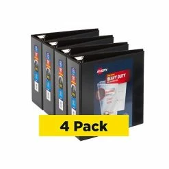 Best deal 🔔 Binders Avery Heavy Duty 4" 3-Ring View Binder, Black, 4/Pack (79604CT) 😍