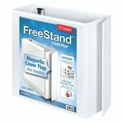 Discount 💯 Binders Cardinal FreeStand EasyOpen Heavy Duty 4" 3-Ring View Binder, White (CRD 43140) ❤️