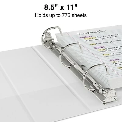 Brand new 👏 Staples Binders Standard 4" 3 Ring View Binder With D-Rings, White, 6/Pack (26358CT) 😉 - Image 3
