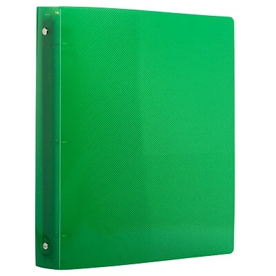 Brand new 🛒 Binders JAM Paper Designders 1" 3-Ring Flexible Poly Binder, Green Glass Twill (751T1GR) 🥰 - Image 2